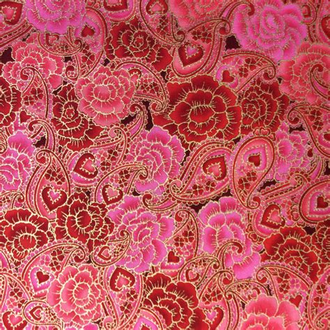 pink rose metallic asian quilting fabric|pink asian fabric for quilting.